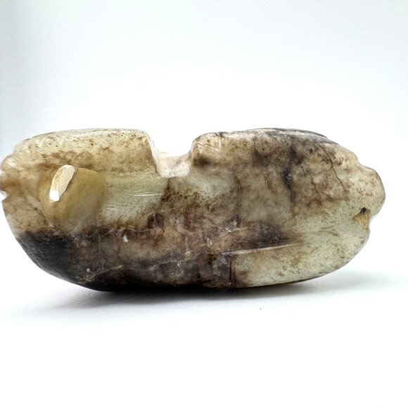 17 c ? Jade Carved Mythical Beast Dragon Foo Dog Figurine Rustic Stone Antique - Picture 7 of 10